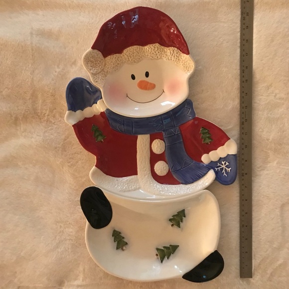 Home Interiors Snowman Christmas Serving Plates (3 Piece Set) - Picture 11 of 12